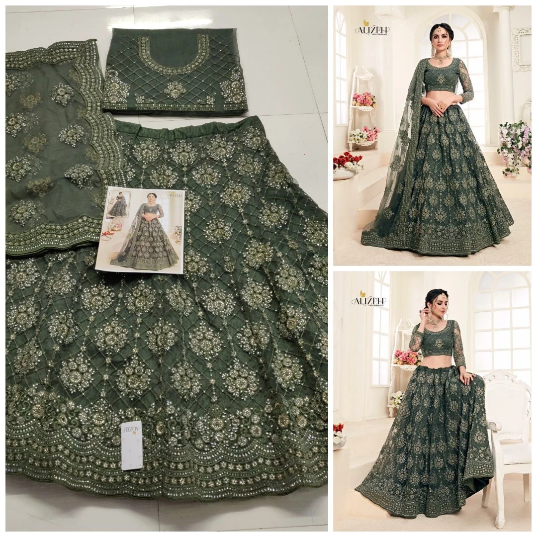 Alizeh Heritage Hit Series D.No 1004 Colors Butterfly Net Wholesale Lehenga Catalog — Wholesale Lehenga, Alizeh wholesale from Surat — Photo 3